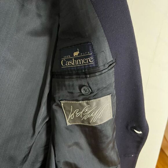 Bill Blass Mens 100% Cashmere Sports Jacket size 40-42R Navy Blue Blazer - Picture 13 of 15